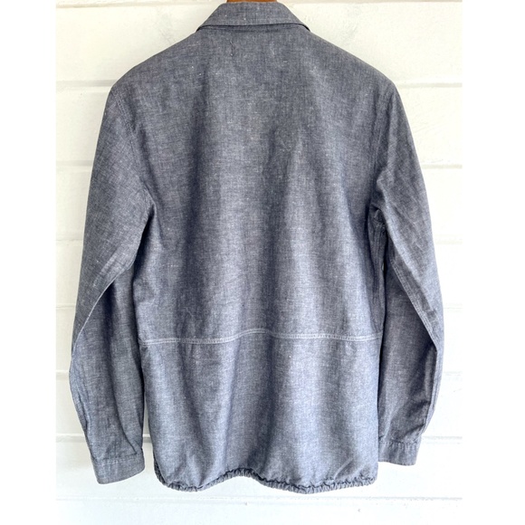 KESTIN HARE Armadale Overshirt in a Cotton/Linen Blend Chambray Blue - S - Picture 8 of 10